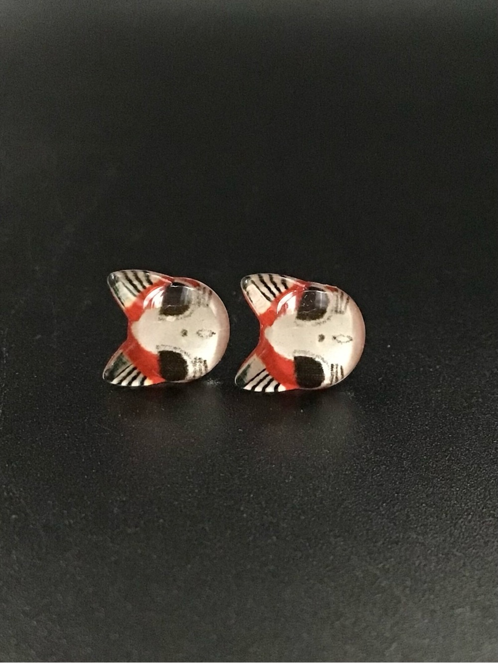 Illustrated Cat Stud Earrings